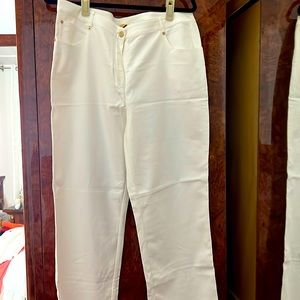 St. John white stretch pants